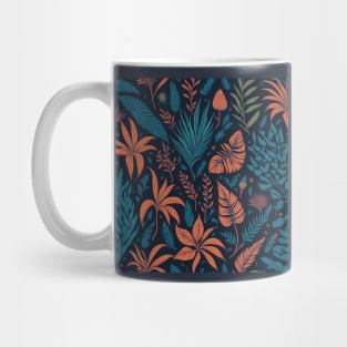 leaves pattern orange and green Mug